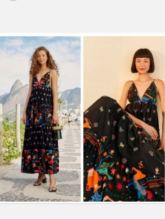 FARM Rio Dresses & Skirts - Farm Rio Zodiac Embroidered Maxidress